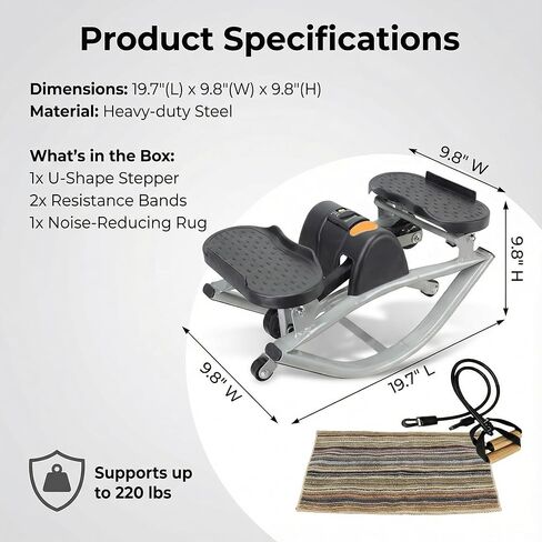 Lateral Rocking Fitness Stepper - Low-Impact Home Workout Machine for Knees & Joints with Digital Counter in Saudi Arabia