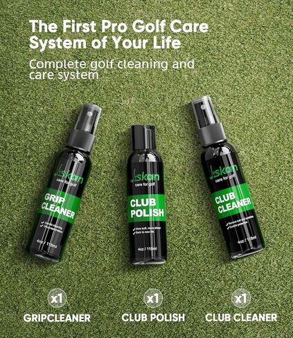 مجموعة تنظيف الجولف جيسكان برو مع فرشاة تنظيف نادي الجولف، منظف المقبض، ملمع النادي، منشفة، أداة مبراة أخدود النادي وحقيبة محمولة، ملحقات الجولف الأساسية للرجال، هدايا الجولف للاعبي الجولف in Kuwait