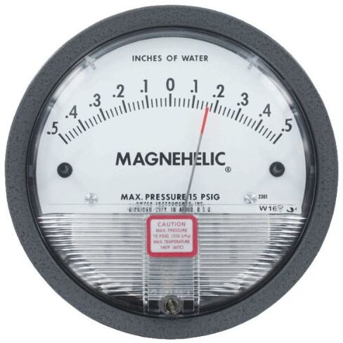 مقياس الضغط التفاضلي Dwyer® Magnehelic®، 2300-00، 0.125-0-0.125 بوصة مرحاض. in Saudi Arabia