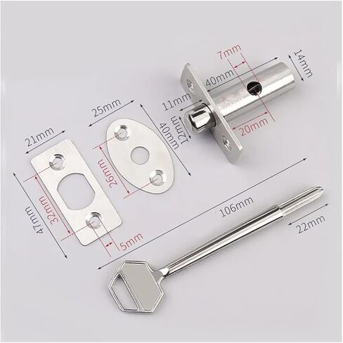 Easy Install Stainless Steel Invisible Door Lock Thicken Simple Mortise Lock Privacy Lockset(2) in Saudi Arabia