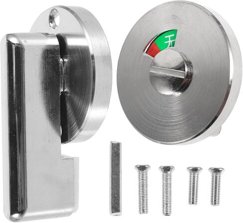 ULTECHNOVO Bathroom Door Lock with Occupied Vacant Indicator, Thickened Round Handle Toilet Privacy Latch for Public Restroom Partition, Commercial Bathroom Bolt Lock in Saudi Arabia