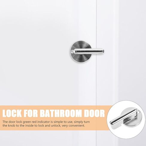 ULTECHNOVO Bathroom Door Lock with Occupied Vacant Indicator, Thickened Round Handle Toilet Privacy Latch for Public Restroom Partition, Commercial Bathroom Bolt Lock in Saudi Arabia