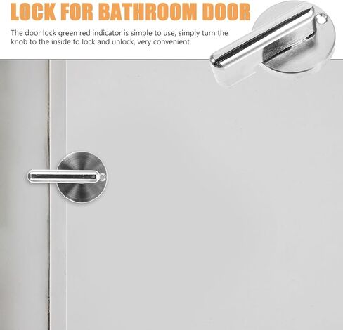 ULTECHNOVO Bathroom Door Lock with Occupied Vacant Indicator, Thickened Round Handle Toilet Privacy Latch for Public Restroom Partition, Commercial Bathroom Bolt Lock in Saudi Arabia
