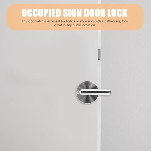 ULTECHNOVO Bathroom Door Lock with Occupied Vacant Indicator, Thickened Round Handle Toilet Privacy Latch for Public Restroom Partition, Commercial Bathroom Bolt Lock in Saudi Arabia