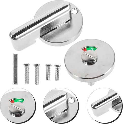 ULTECHNOVO Bathroom Door Lock with Occupied Vacant Indicator, Thickened Round Handle Toilet Privacy Latch for Public Restroom Partition, Commercial Bathroom Bolt Lock in Saudi Arabia
