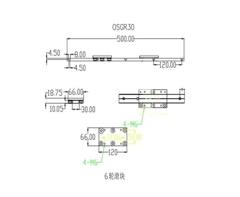 Linear Guide Rail W30mm OSGR30-6 Roller Slider Silent Guide Rail External Dual-axis Slide Rail Suitable for 3D Printer CNC(with Rail 550mm) in Saudi Arabia