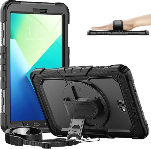 Timecity for Samsung Galaxy Tab A 10.1 Case 2019, Only Fit (SM-T510/ SM-T515/ SM-T517), Drop Proof with Hand Strap Stand Screen Protector Pencil Holder for Galaxy Tab A 10.1 Case - Black in Saudi Arabia