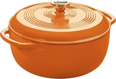 LODGE 6 QUART QUART MONATER IRALER OVEN مع غطاء - مقابض مزدوجة - فرن آمن حتى 500 درجة فهرنهايت أو على stovetop - استخدم لتثبيت ، الطهي ، الخبز ، الثلاجة وتقديم - البحيرة in Kuwait