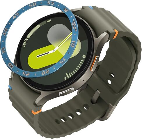 kwmobile Protective Bezel Ring Compatible with Samsung Galaxy Watch 7 44mm - Aluminum Ring for Smart Watches - Black/Silver in Saudi Arabia