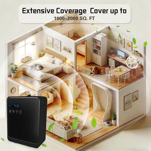Waterless Essential Oil Diffuser 2000 Sq Ft, Cold Air Oil Scent Diffusers with Timer 250ml, Bluetooth App Control Aromatherapy Diffuser Machine for Home, Office, Hotel (Black) in Kuwait