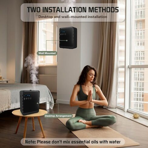 Waterless Essential Oil Diffuser 2000 Sq Ft, Cold Air Oil Scent Diffusers with Timer 250ml, Bluetooth App Control Aromatherapy Diffuser Machine for Home, Office, Hotel (Black) in Kuwait