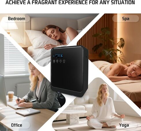 Waterless Essential Oil Diffuser 2000 Sq Ft, Cold Air Oil Scent Diffusers with Timer 250ml, Bluetooth App Control Aromatherapy Diffuser Machine for Home, Office, Hotel (Black) in Kuwait