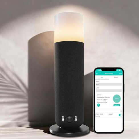 موزع روائح الزيوت العطرية الذكي بدون ماء، موزع روائح للمنزل، مجموعة الفنادق، التحكم في تطبيق الناشر، الإضاءة المحيطة، يغطي ما يصل إلى 2000 قدم مربع، ناشر الروائح العلاجية لغرفة النوم، المنتجعات الصحية، اليوغا، المكتب، بيج in Kuwait