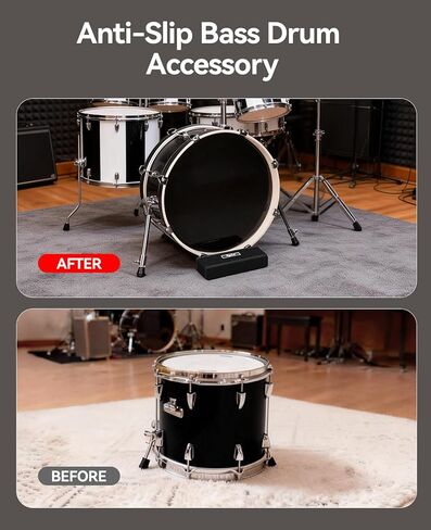 POGOLAB Bass Drum Anchor for Creep, Anti-Slip, Drum Block Stopper Works on Drum Rugs, Mats, Carpets and Floor for Drum Set Drummer Accessories Gifts in Saudi Arabia