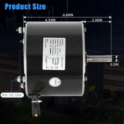 3S046 Condenser Fan Motor 1/10 HP,208-230 Volt, 60HZ 1100 RPM,5KCP39BGY540S,Fit for Carrier HC33GE235 HC33GE235A in Kuwait