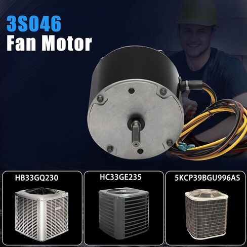 3S046 Condenser Fan Motor 1/10 HP,208-230 Volt, 60HZ 1100 RPM,5KCP39BGY540S,Fit for Carrier HC33GE235 HC33GE235A in Kuwait