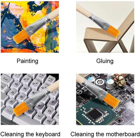 3 Pieces Mini Wooden Handle Brush Computer Keyboard Cleaning Brush Multi-Purpose Cleaning Brush Wooden Handle Paint Brush for BBQ Painting Keyboards Jewelry, 5.5 Inches in Saudi Arabia