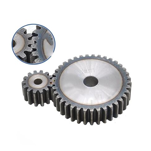 Steel Heavy Duty Motor Pinion Gear Mod 2 Spur Gear 10T-25T Metal Transmission Gears Steel Thick 20mm(23T Tooth) in Saudi Arabia