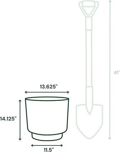 Bloem Harlow 14" Vanilla Bean Round Planter Pot Indoor or Outdoor Gardening, Made in USA in Kuwait