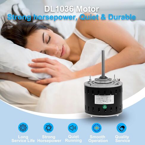 DL1036 Direct Drive Blower Fan Motor,1/3 HP 1075 RPM 3 Speed, 5.0A Low Current, Quiet Reverse Rotation, Compatible with AO Smith/Fasco/GE/Emerson/Franklin/Dayton,48 Frame Sleeve Bearing Motor in Saudi Arabia