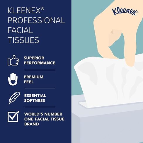 Kleenex 21400 White Facial Tissue, 2-Ply, Pop-Up Box, 100/Box, 36 Boxes/Carton in Saudi Arabia