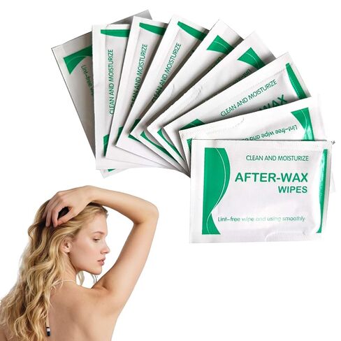 After Wax Wipes 30pcs - Post Hair Removal Oil Wipes for Effortless Residue Removal & Skin Calming with Aloe & Prunus Oil - Refill Pack for Face and Body Treatment in Kuwait