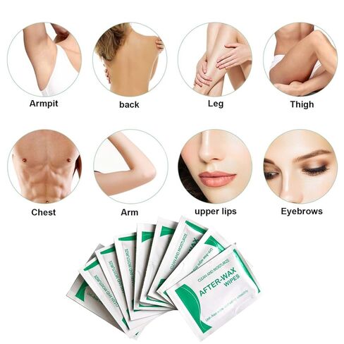 After Wax Wipes 30pcs - Post Hair Removal Oil Wipes for Effortless Residue Removal & Skin Calming with Aloe & Prunus Oil - Refill Pack for Face and Body Treatment in Kuwait
