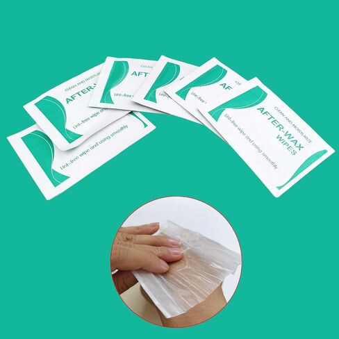 After Wax Wipes 30pcs - Post Hair Removal Oil Wipes for Effortless Residue Removal & Skin Calming with Aloe & Prunus Oil - Refill Pack for Face and Body Treatment in Kuwait