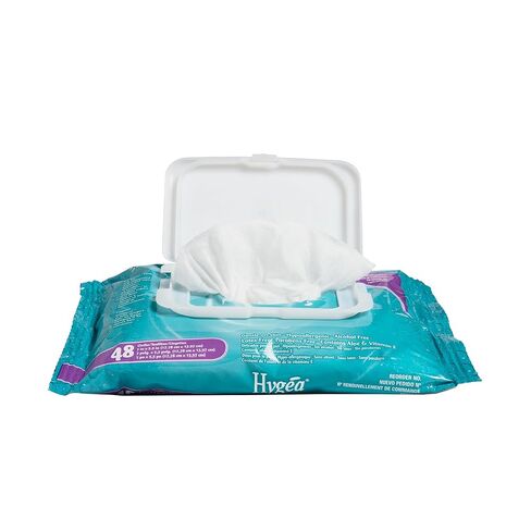 Hygea Flushable Wipes, 48 Count, Plant-Based, Septic-Safe Moist Toilet Wipes, Gentle, Hypoallergenic Personal Cleansing Wipes with Aloe & Vitamin E, Alcohol & Paraben Free in Saudi Arabia