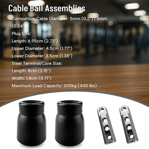 الصالة الرياضية اللياقة البدنية كابل الكرة سدادة ينتهي الصالة الرياضية بكرة آلة كابل الكرة التوصيل ل 5 مللي متر/6 مللي متر المنزل الصالة الرياضية آلة بكرة نظام الملحقات الثقيلة البلاستيكية والمعادن كابل توقف استبدال نهاية الكرة عدة in Kuwait