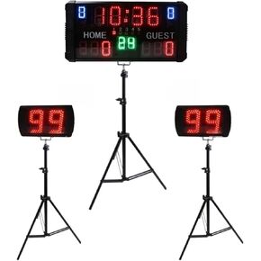 لوحة النتائج الرقمية LED لوحة النتائج الإلكترونية مع جهاز التحكم عن بعد، لوحة النتائج الداخلية متعددة الرياضات متزامنة 24 ثانية على مدار الساعة in Kuwait