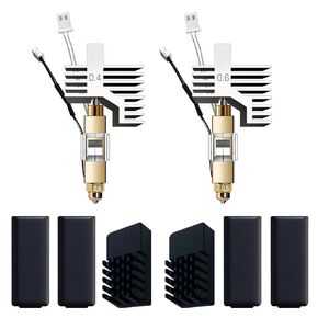 for ELEGOO Centauri Carbon Hotend Kit (2pcs), Pre-Installed 0.4mm/0.6mm Hardened Steel Brass Nozzle, Extruder kit Has Pre-Installed Heat Sink, 2 Free Silicone Socks and 2 Silicone Nozzle Brushes in Kuwait