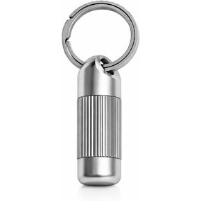 Titanium Pill Holder Keychain, Waterproof and Leak Proof Mini Case for Daily Vitamins or Emergency Medication, Small Durable Metal Pill Container Fits in Pocket, Purse, or for Travel - Large in Saudi Arabia