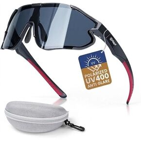 Flaya Polarized Sport Sunglasses for Men & Women UV400 Protection Wraparound Lens Lightweight TR Frame Adjustable Nose Pads in Saudi Arabia
