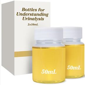 2x50mL Bottles for Understanding Urinalysis, Demonstration of Urinalysis Techniques, Education and Lab Testing for Urine Analyze, Artificial Substitute in Kuwait