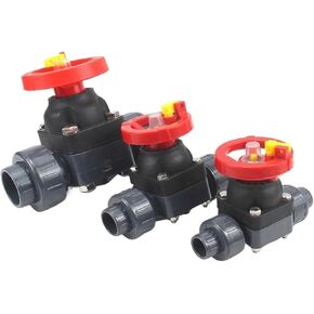 1PCS UPVC Double Rotary Diaphragm Valve PVC Union Flow Control Valve Plastic Corrosion-Resistant Valve Switch(2′X 63mm) in Kuwait