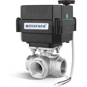 1" 15NM 3 Way L Port Motorized Ball Valve Stainless Steel - 2 Wire Auto Return Electric Water Valve Normally Closed With Manual Override, 9-24v AC/DC, Automatic Ball Valve With Full Port in Saudi Arabia