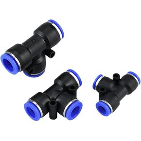 Pneumatic Quick Plugs Blue Tee PU Gas Pipe Joint T PE4 5 6 8 10 12 14 1Pcs(PEG8-4) in Kuwait