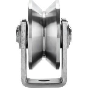 Stainless Steel V-Groove Roller Pulley, Sliding Gate Wheel with Bracket for Industrial & Home Use in Kuwait