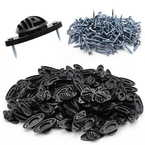 EATAKWARD 100 قطعة عازل سياج كهربائي مع براغي، عوازل من الخشب الأسود من البولي أسلاك، عوازل نصف كروية للسياج الكهربائي قضيب حمل متوسط، أسود، PP in Kuwait