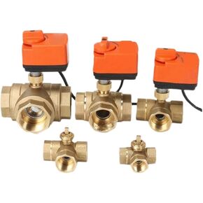 1 قطعة 1/2 "3/4" 1 "بوصة صمام كروي ثلاثي الاتجاه صمام كروي نحاسي صمام كروي اثنين من الأسلاك التحكم مع مفتاح يدوي (1 14 ، DC12V) in Kuwait