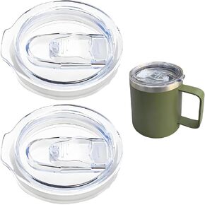 قطعتان من غطاء بديل، غطاء كوب، كوب بيرة كلاسيكي سعة 16 أونصة، أغطية أكواب بديلة شفافة مضادة للانسكاب مع حلقة سيليكون مانعة للتسرب، خالية من مادة BPA، آمنة للاستخدام في غسالة الأطباق لتغطية كوب الشرب in Kuwait