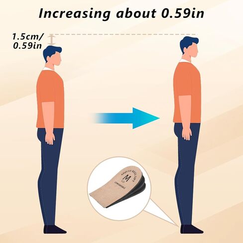 2 Pcs Height Increase Inserts, Heel Lifts, Adjustable Heel Lifts for Shoes, Heel-Lifts for Leg Length Discrepancy, Brown Heel-Pads for Women Man (4 Inch) in Saudi Arabia
