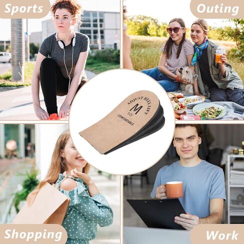 2 Pcs Height Increase Inserts, Heel Lifts, Adjustable Heel Lifts for Shoes, Heel-Lifts for Leg Length Discrepancy, Brown Heel-Pads for Women Man (4 Inch) in Saudi Arabia