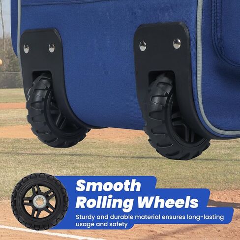 Catchers Gear Bag, Baseball Bag with Wheels, Large Capacity Softball Bag with Multiple Pockets and Separate Shoe Compartment, Multiple Carrying Options Catchers Bag with Fence Hooks in Kuwait