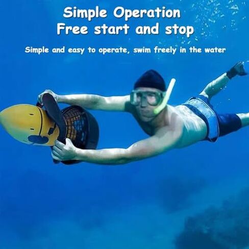 سكوتر البحر تحت الماء - جهاز دفع مائي بقدرة 500 وات مع بطارية ليثيوم للرياضات المائية ومتعة حمام السباحة - مروحة مياه غاطسة باللون الأصفر in Kuwait