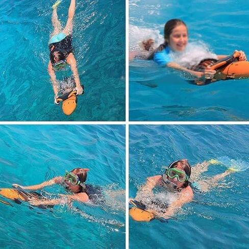 سكوتر البحر تحت الماء - جهاز دفع مائي بقدرة 500 وات مع بطارية ليثيوم للرياضات المائية ومتعة حمام السباحة - مروحة مياه غاطسة باللون الأصفر in Kuwait