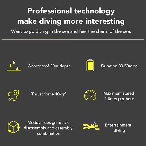 EVTSCAN سكوتر تحت الماء محرك غوص شديد التحمل تجميع سريع 20 متر عمق المياه الدافع مع بطارية مدمجة قابلة للتطبيق في البحر in Kuwait