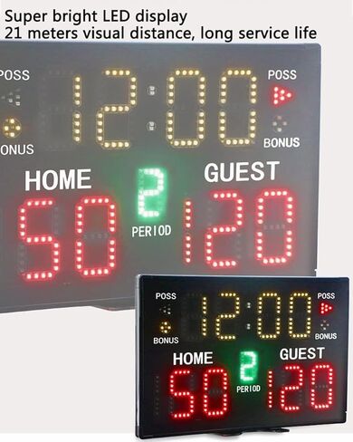 Digital Scoreboard with Buzzer, 5-Level Brightness Adjustment, with Remote Control, 30 Meters Long Distance Control, for Many Indoor/Outdoor Competitions in Kuwait