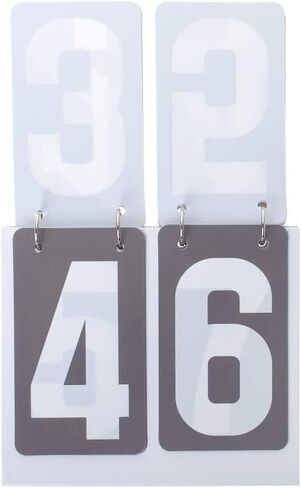 2 Sets Portable Flip Scoreboard for Multi Sports 00-99Reminder to Turn Over The Scores, Brand Scores, Six-Digit Mid-Career Exam,Grey+red Card in Saudi Arabia